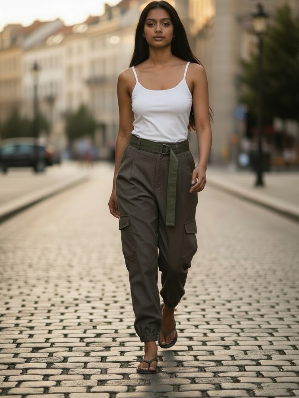Heartloom Olive Green Cargo Linen Tencel Jogger Pants Out Womens Size Medium